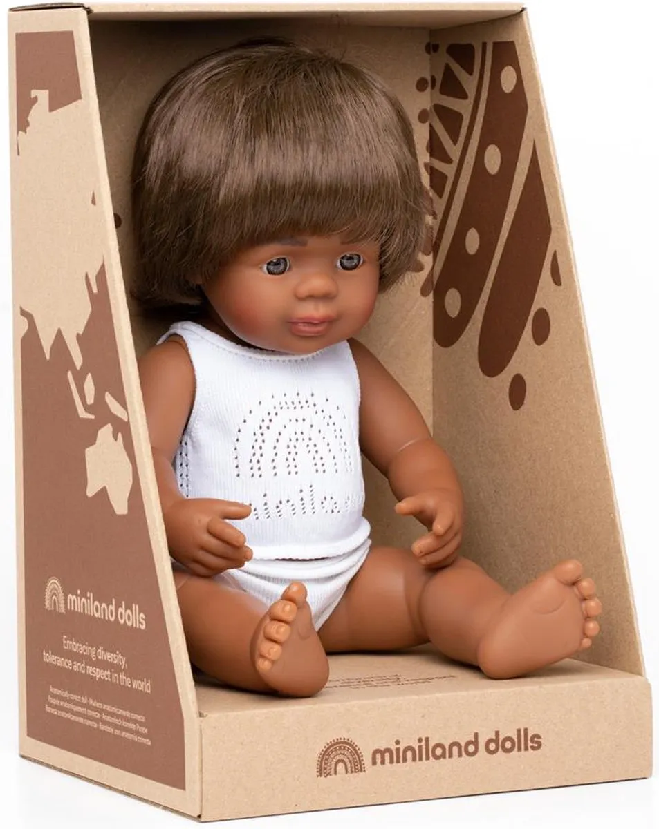 Miniland Babypop Meisje 38cm - Wit - afbeelding 3 van 4