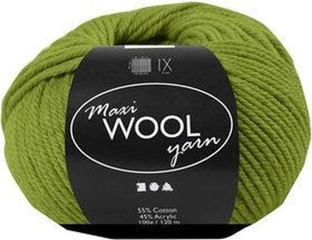 Creativ Company Wolgaren Olijfgroen Breigaren 100g