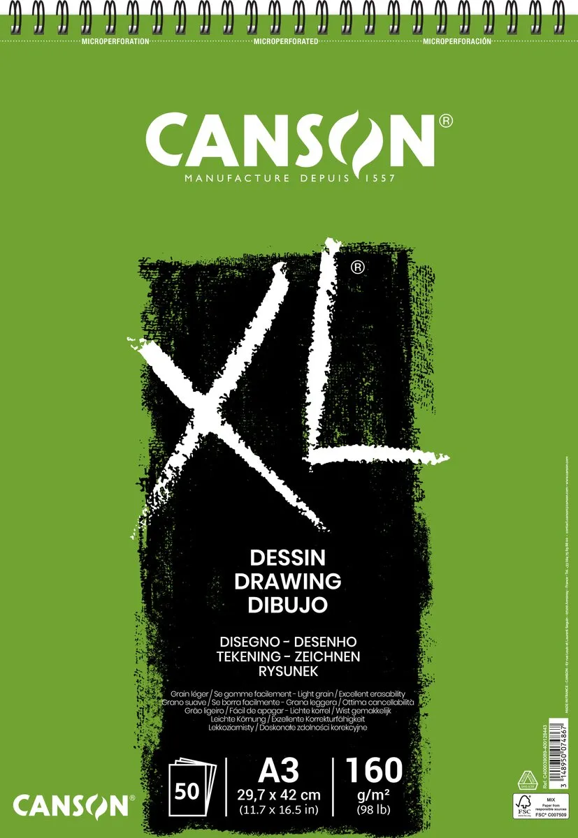 Canson XL Drawing 50 Vel 160gr A3 - Groen
