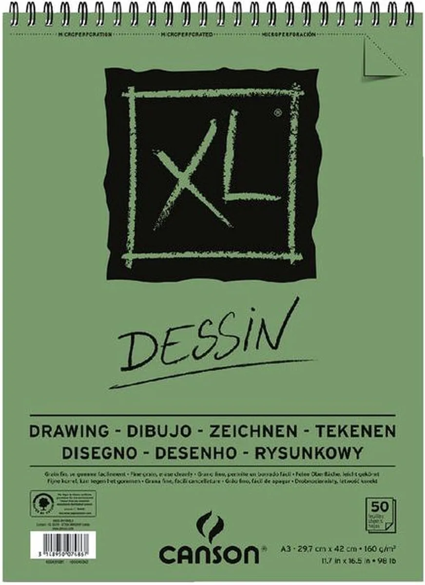 Canson XL Drawing 50 Vel 160gr A3 - Groen