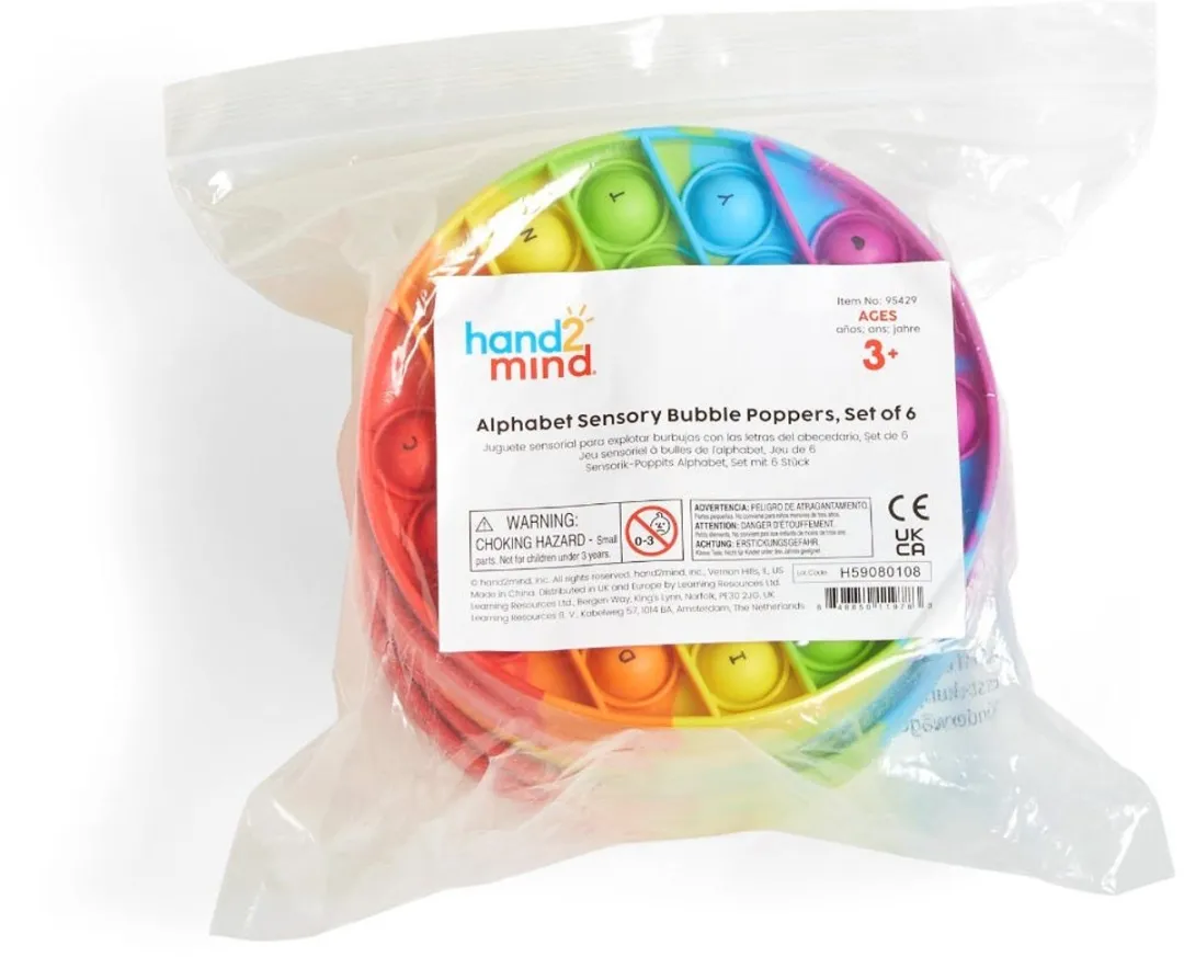 Learning Resources alfabet speelgoed - sensorische bubble poppers set van 6.