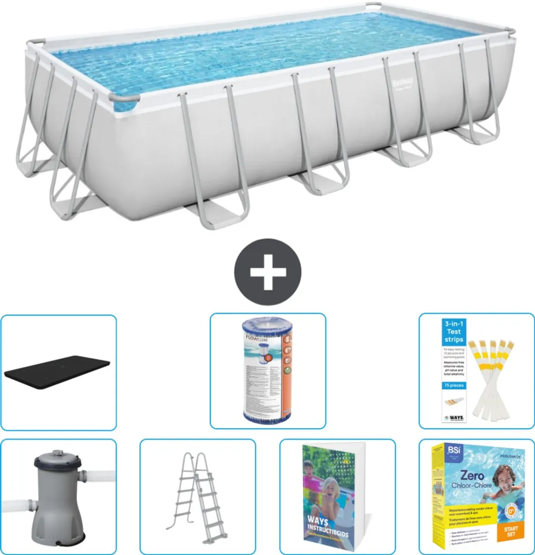 Bestway Power Steel Zwembad 488x244x122cm