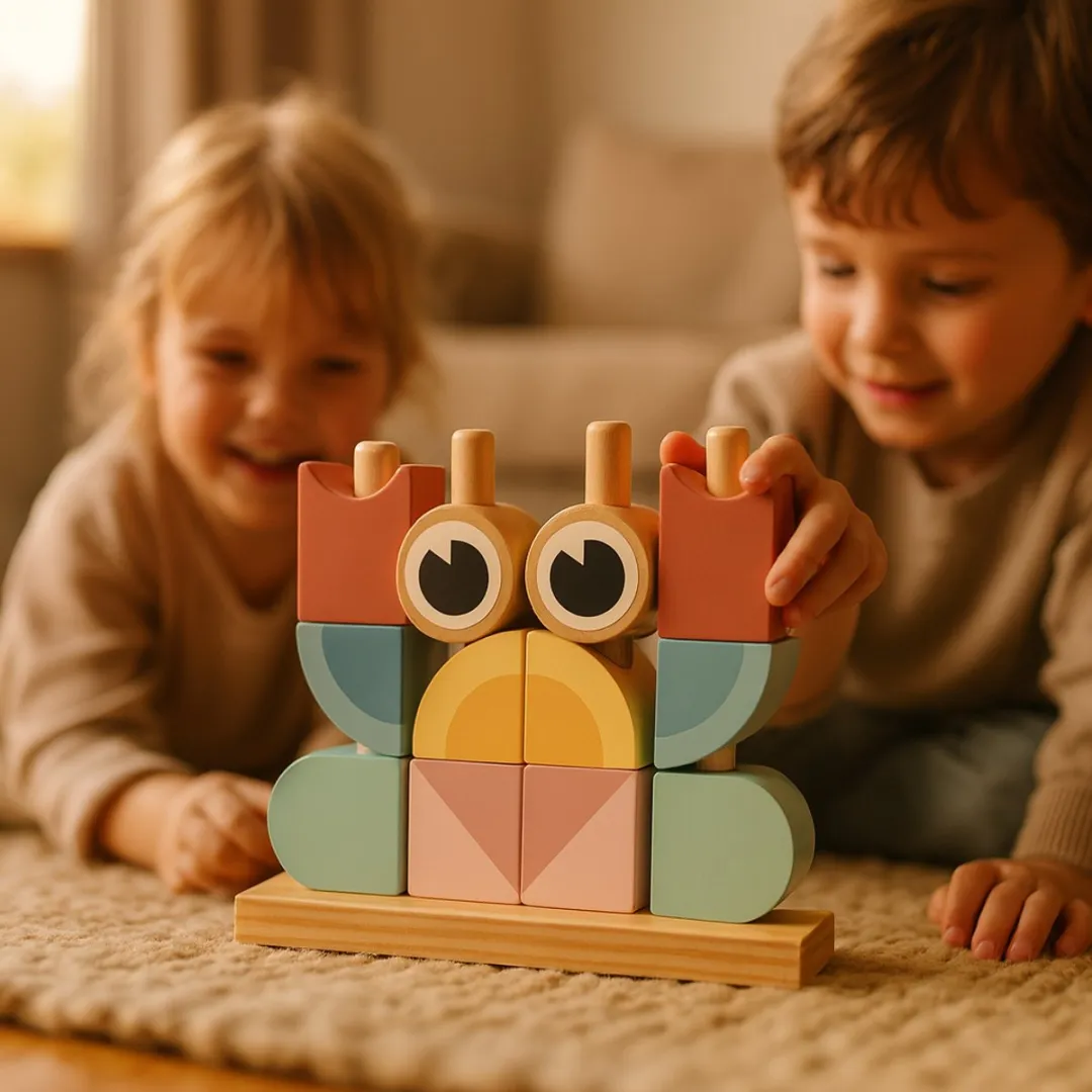 Tooky Toy® Krab - Stimulerend houten Montessori speelgoed – Duurzaam, Educatief en Creatief spel voor Kinderen om Zelfredzaamheid en Vaardigheden te Ontwikkelen