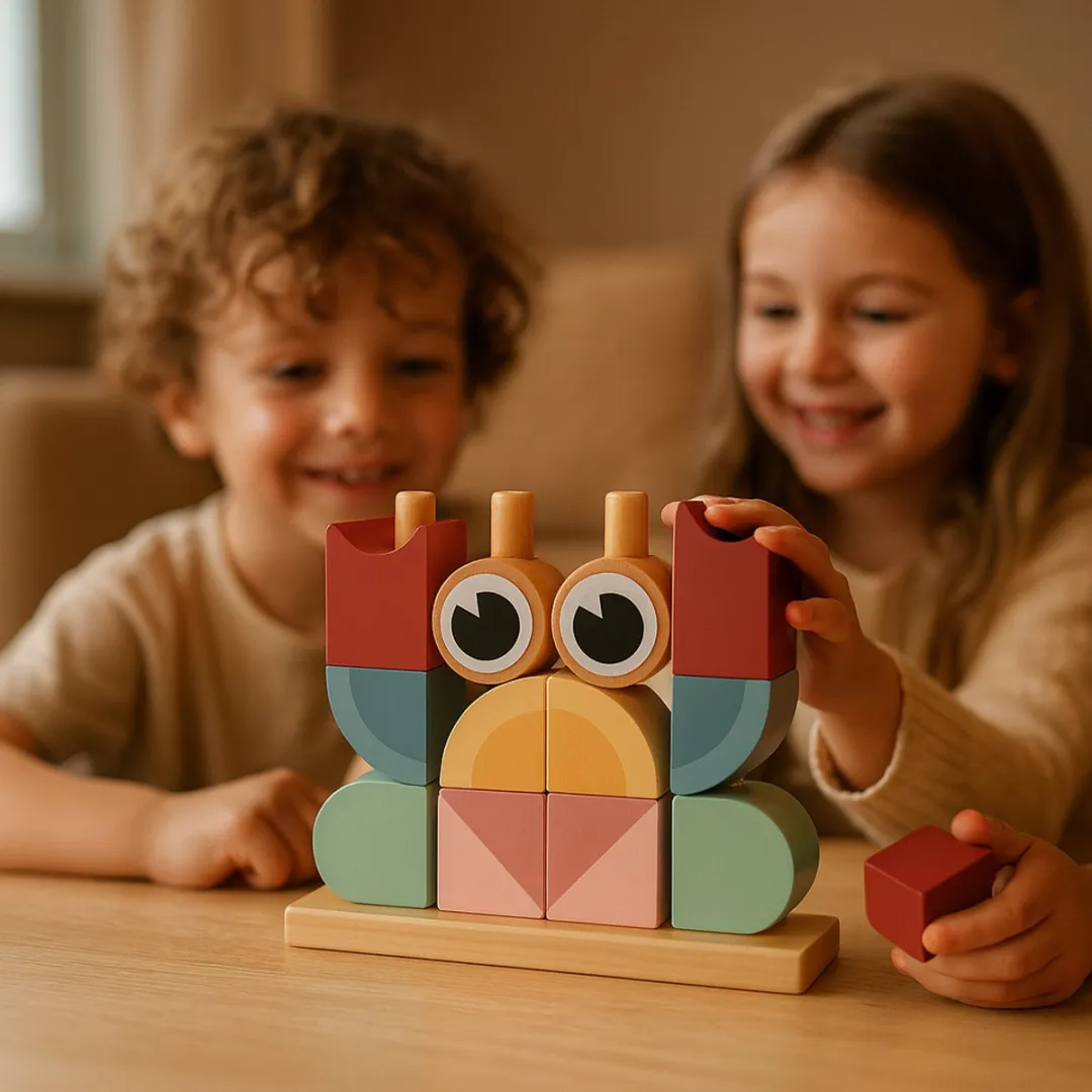 Tooky Toy® Krab - Stimulerend houten Montessori speelgoed – Duurzaam, Educatief en Creatief spel voor Kinderen om Zelfredzaamheid en Vaardigheden te Ontwikkelen