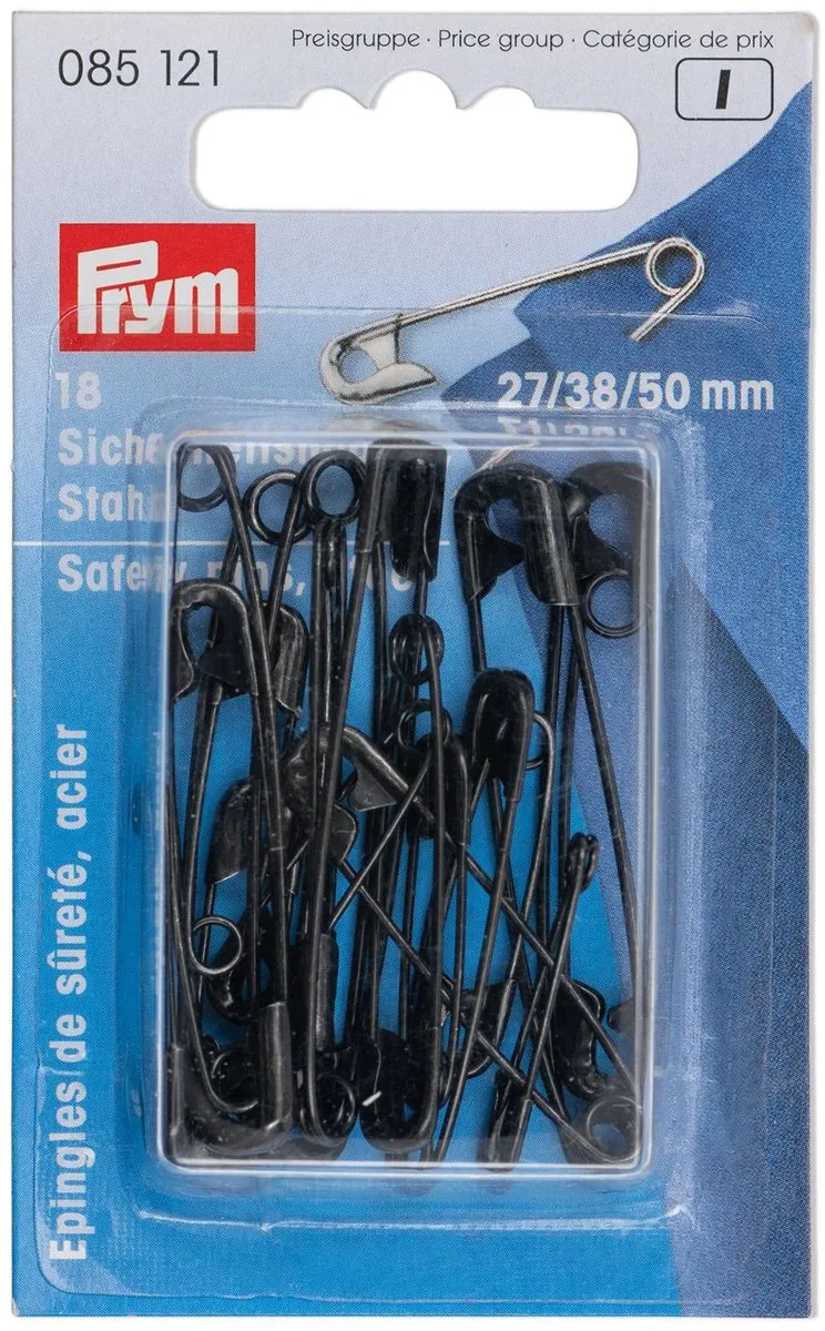 Prym Veiligheidsspelden Zwart - 18 Stuks