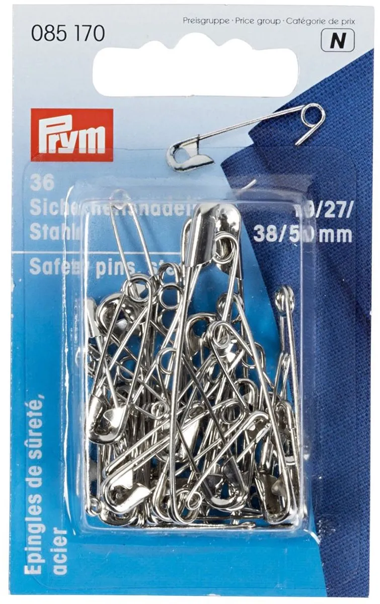 Prym Veiligheidsspelden Staal 19-50mm - 36 Stuks