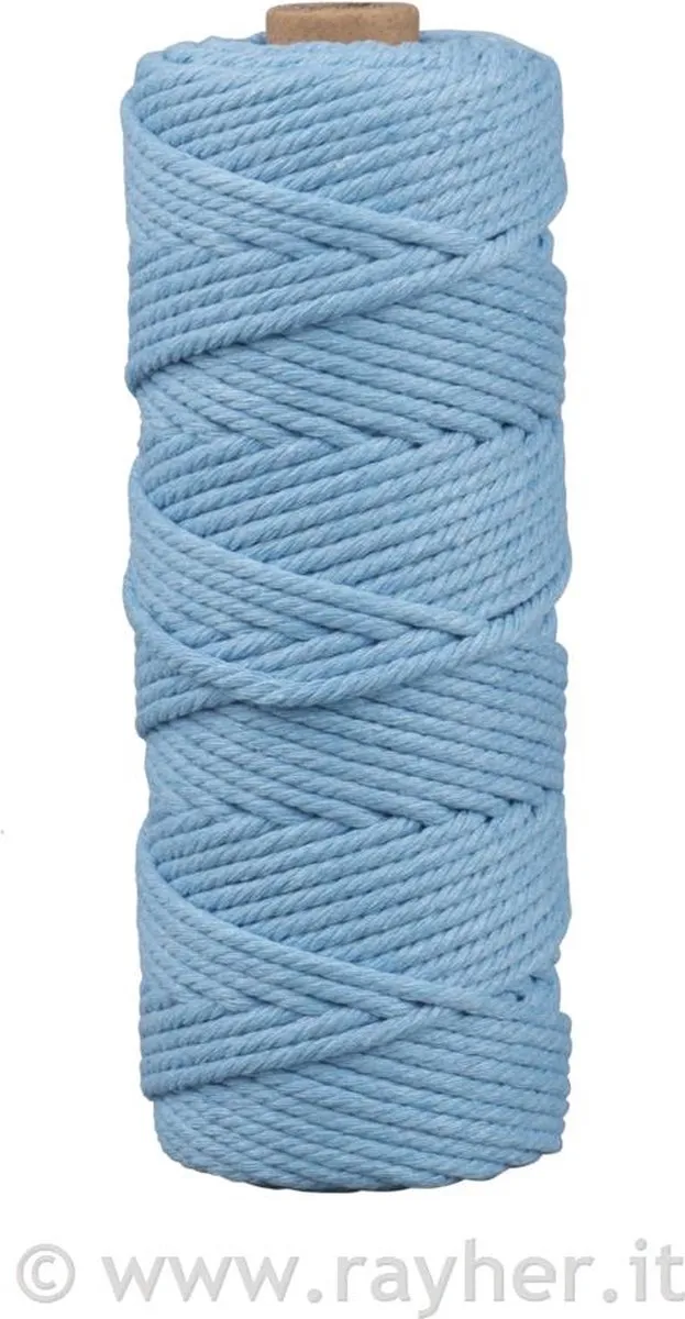 Macramé koord 3 mm - Makramee garen - Licht blauw
