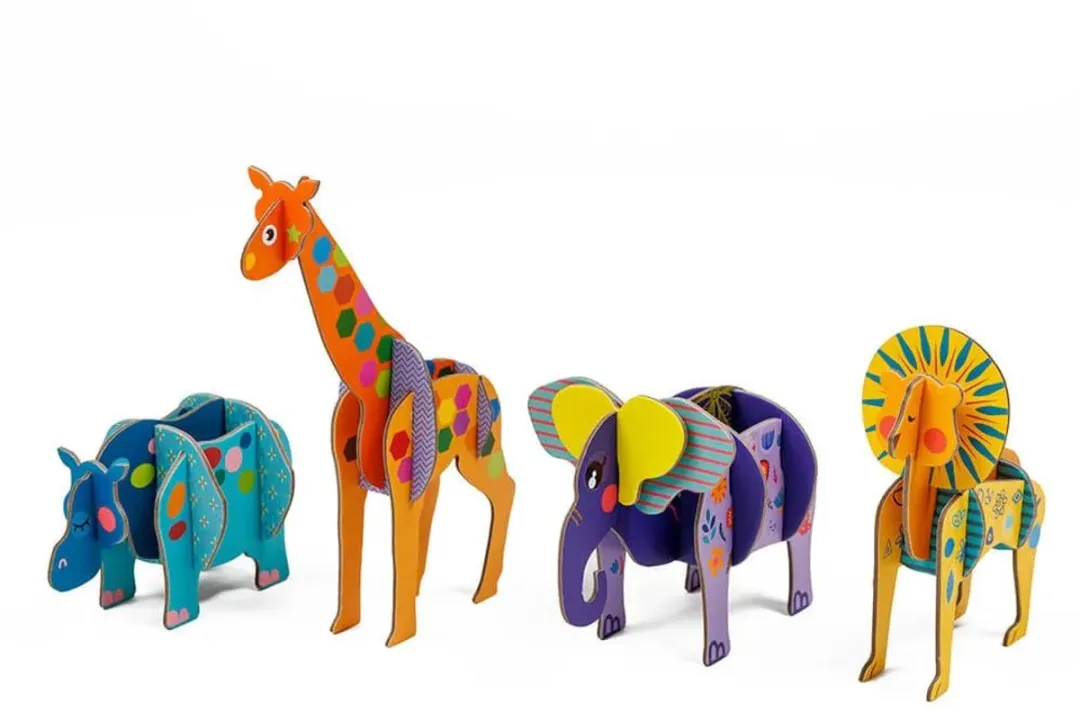 Eurekakids 3D Kartonnen Dieren Jungle - Multicolor