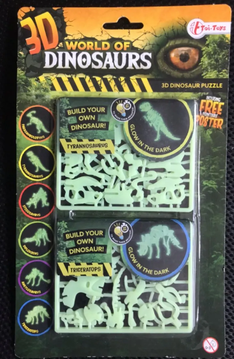 World of Dinosaurs 3D Puzzel Dino Glow in the Dark