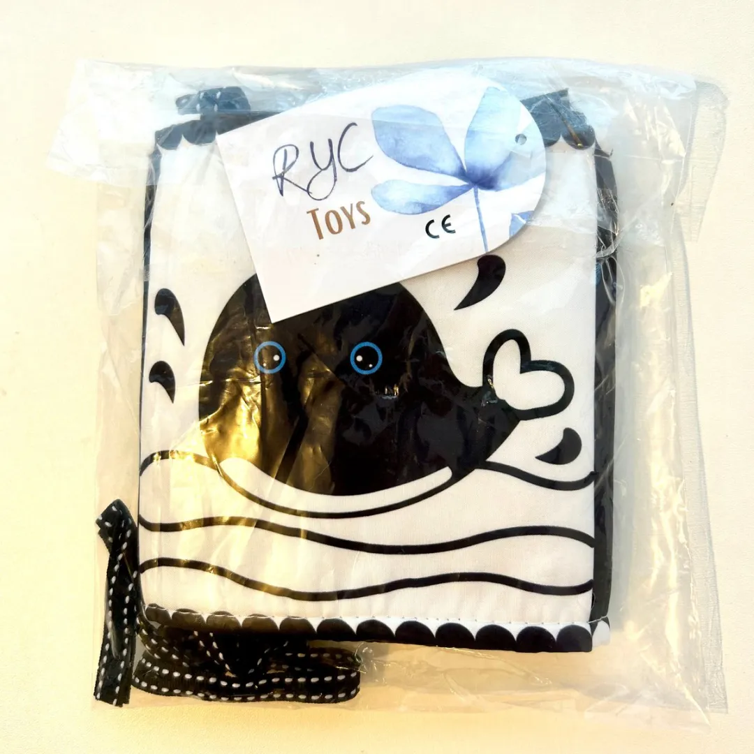 RyC Toys Zacht knisperboek baby | box speelgoed | zwart wit rood contrasterend sensorisch | stimulatiespeelgoed voor baby's | zwart wit rood sensorisch speelgoed