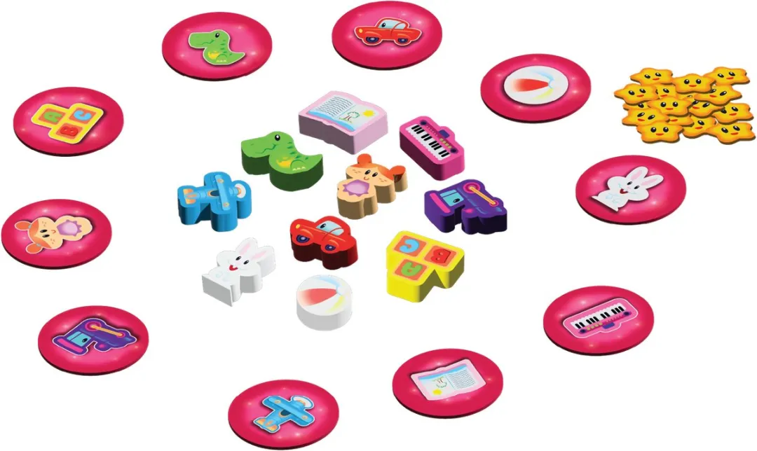 Geronimo Games Magicaboo - 10 Houten Voorwerpen & 15 Sterfiches - 3-5 Spelers