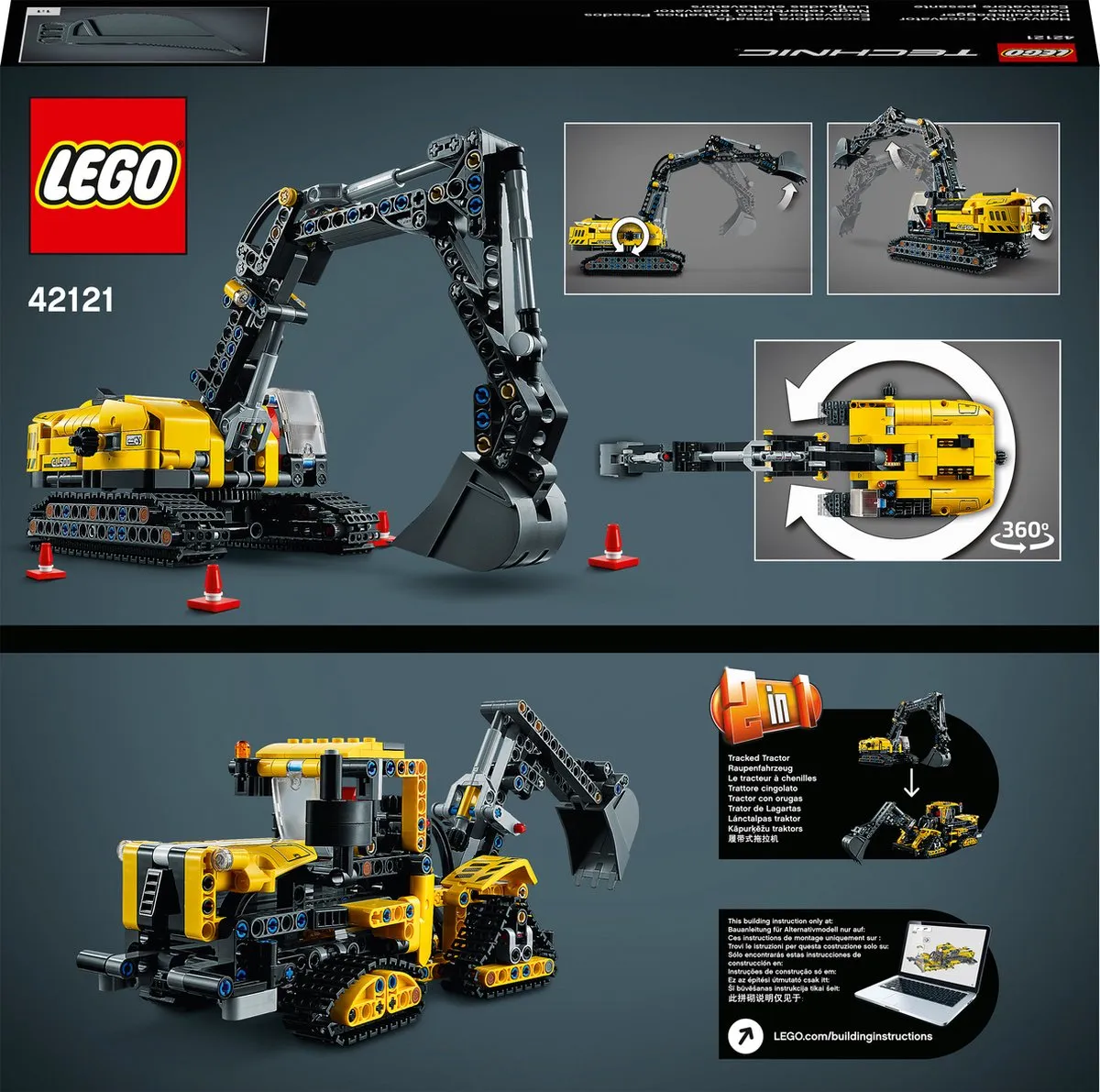 LEGO Technic Zware Graafmachine 42121 - 569 Stukken - Geel