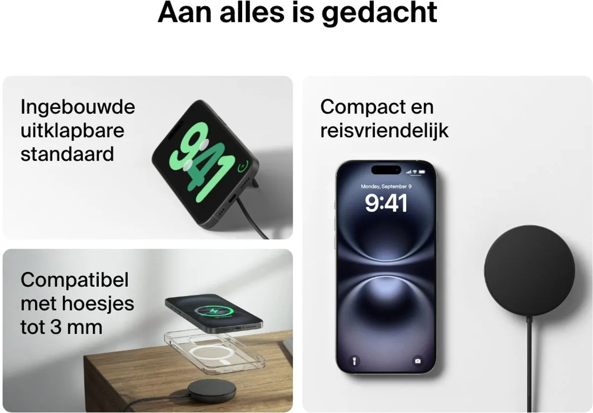 Belkin Magnetisch Draadloos Laadstation Qi2 15W - Zwart - afbeelding 6 van 6