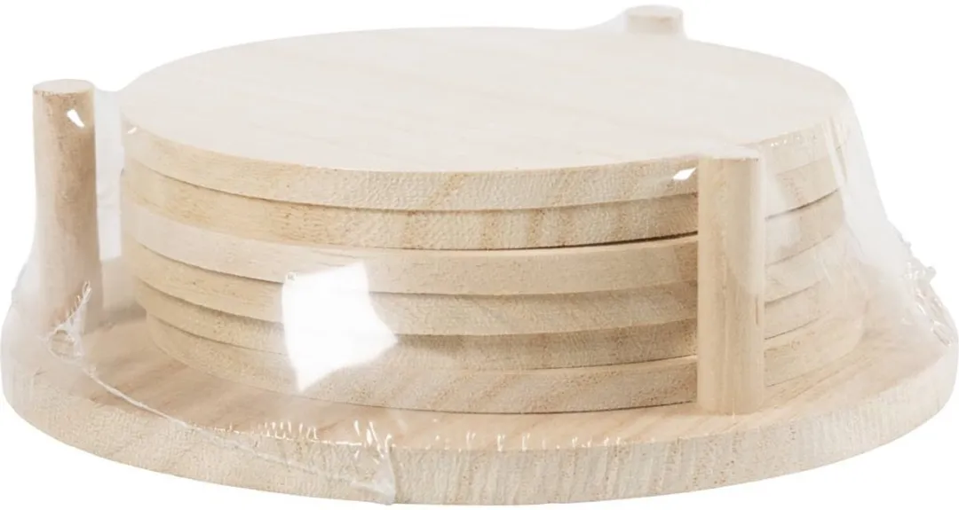Creativ Company Houten Ronde Onderzetters 9,5cm - 6 Stuks