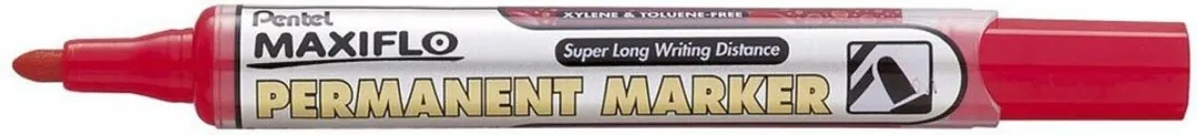 Permanente markeerstift Pentel NLF50 Rood 12 Stuks