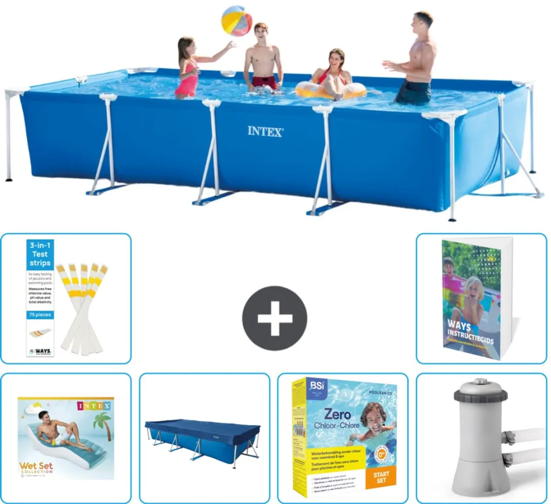 Intex Rechthoekig Frame Zwembad 450x220x84cm Blauw