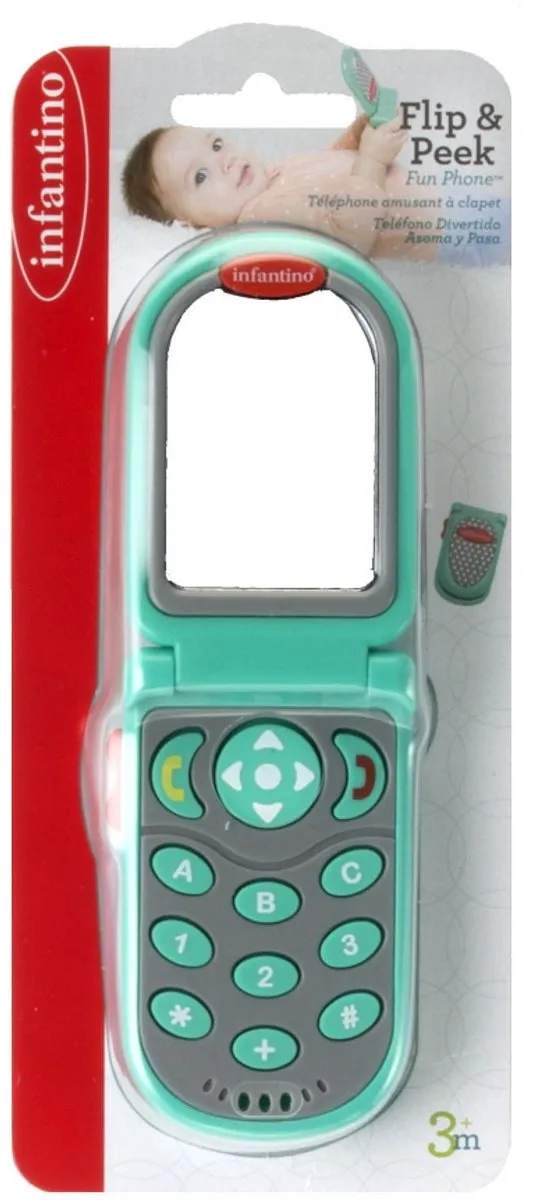 Infantino Flip & Peek Speelgoed Telefoon BK-306307 - Groen/Grijs - afbeelding 2 van 5