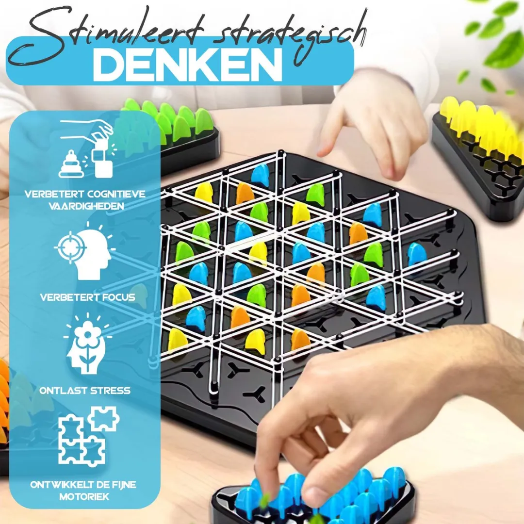 Toylandia Triangle Chain Game Montessori Speelgoed - 2-4 Spelers