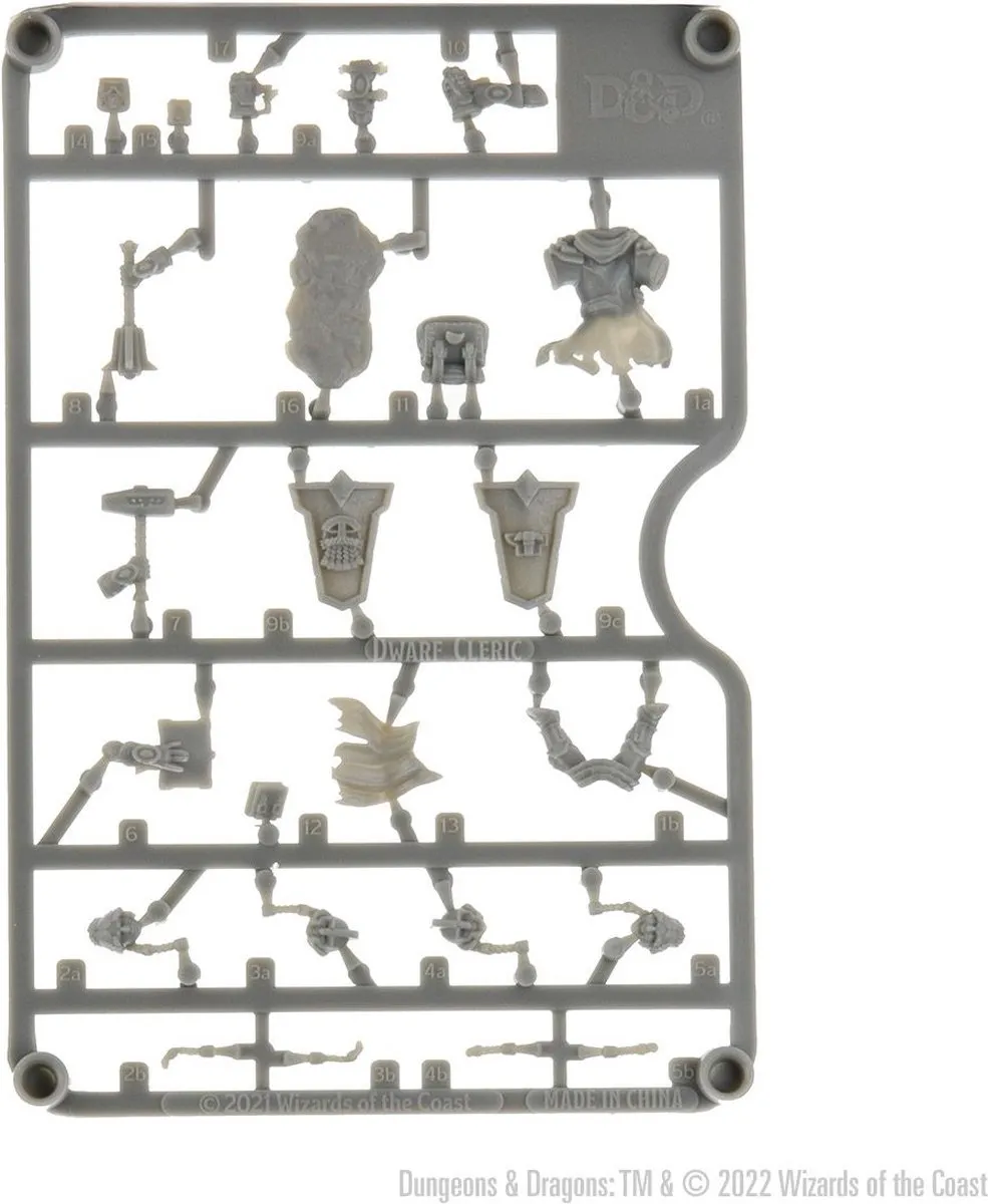 Wizkids D&D Frameworks Dwerg Cleric Vrouwelijk - Grijs