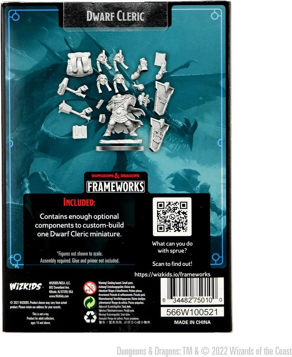 Wizkids D&D Frameworks Dwerg Cleric Vrouwelijk - Grijs