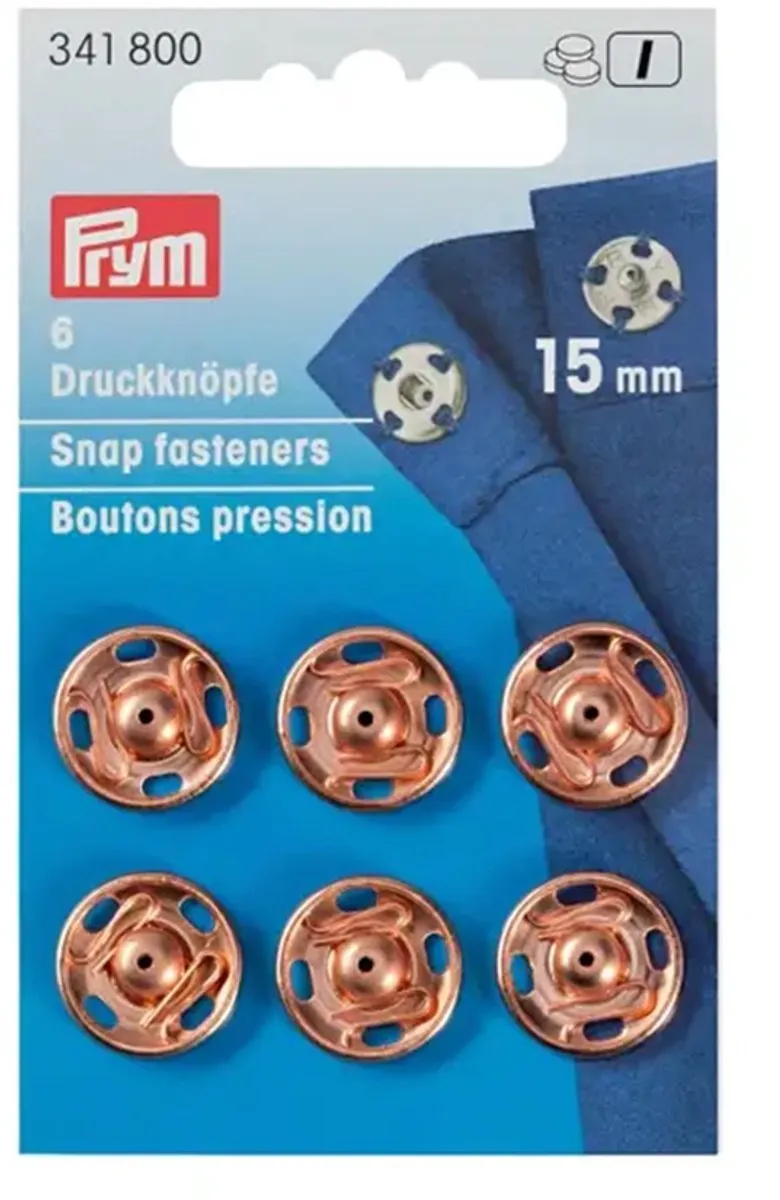 Prym Rozegoudd Drukknopen 15mm