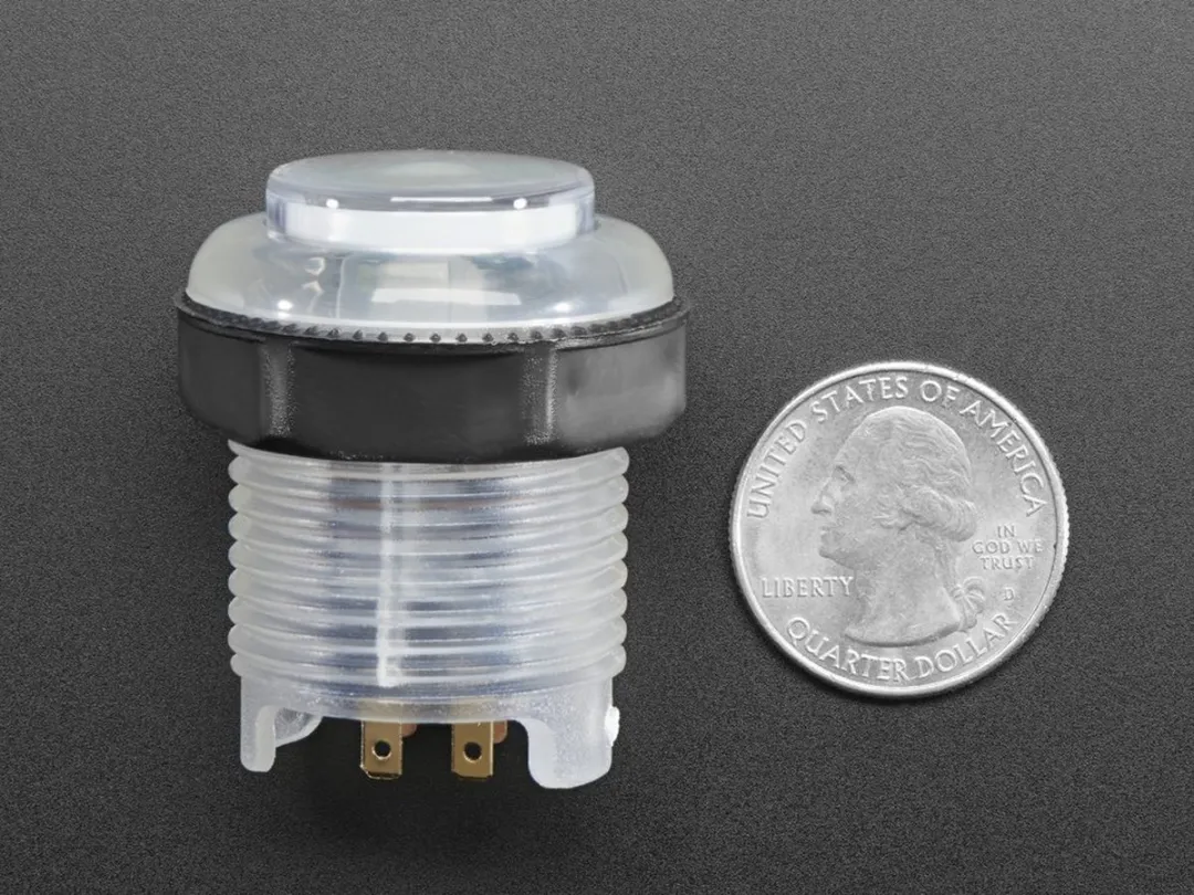 Adafruit Arcade Button met LED 30mm - Translucent Clear