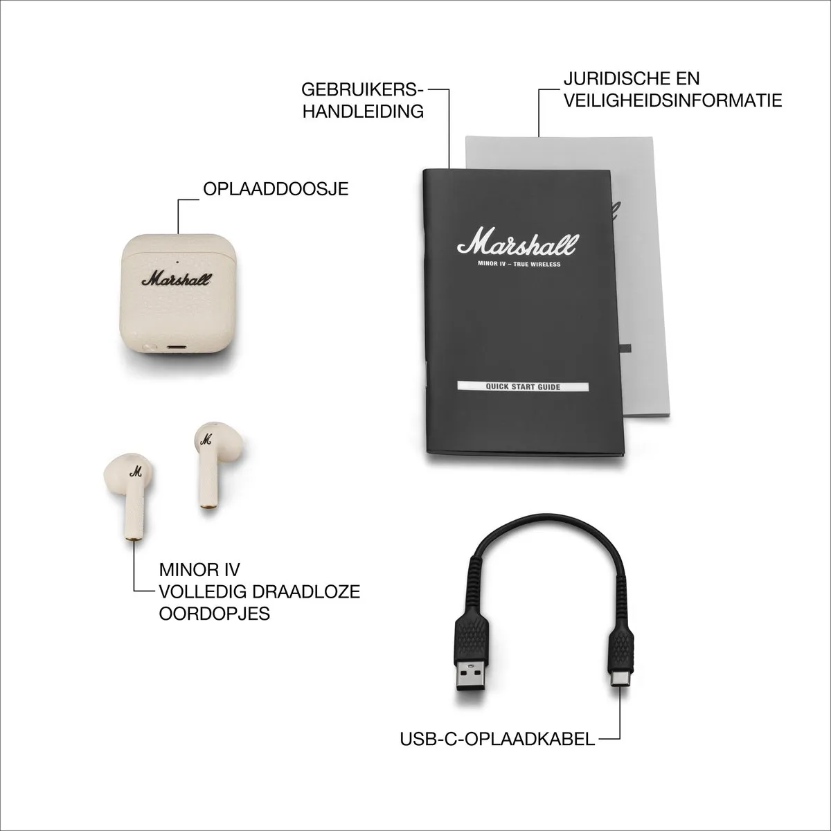 Marshall Minor IV True Wireless Headphones - Crème - afbeelding 6 van 6