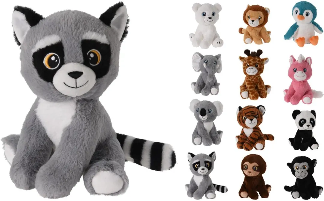 Pluche wild dier 20x18x25cm