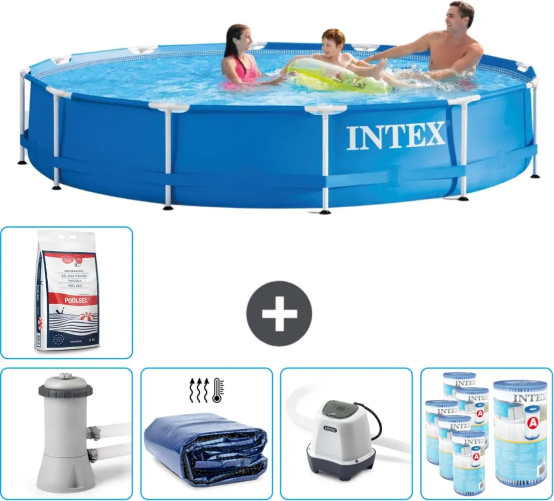 Intex 28212GN-Blauw Rond Frame Zwembad 366x76cm