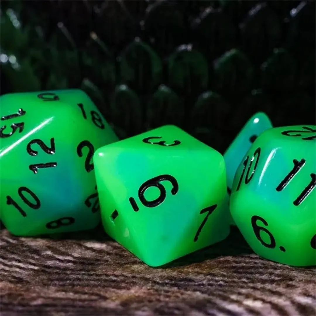 Lapi Toys D&D Polydice Neon Groen - 7 Stuks