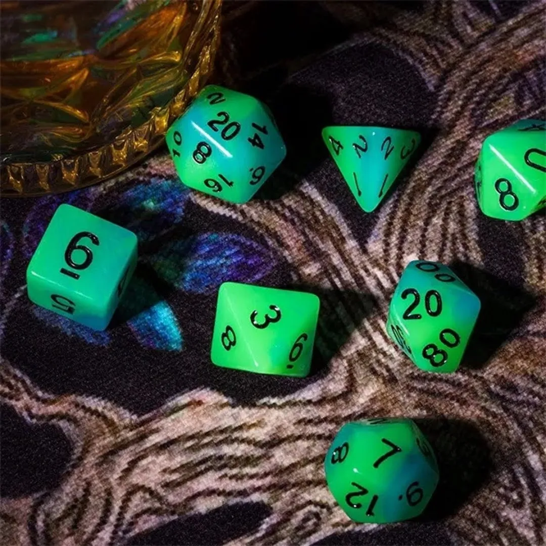 Lapi Toys D&D Polydice Neon Groen - 7 Stuks