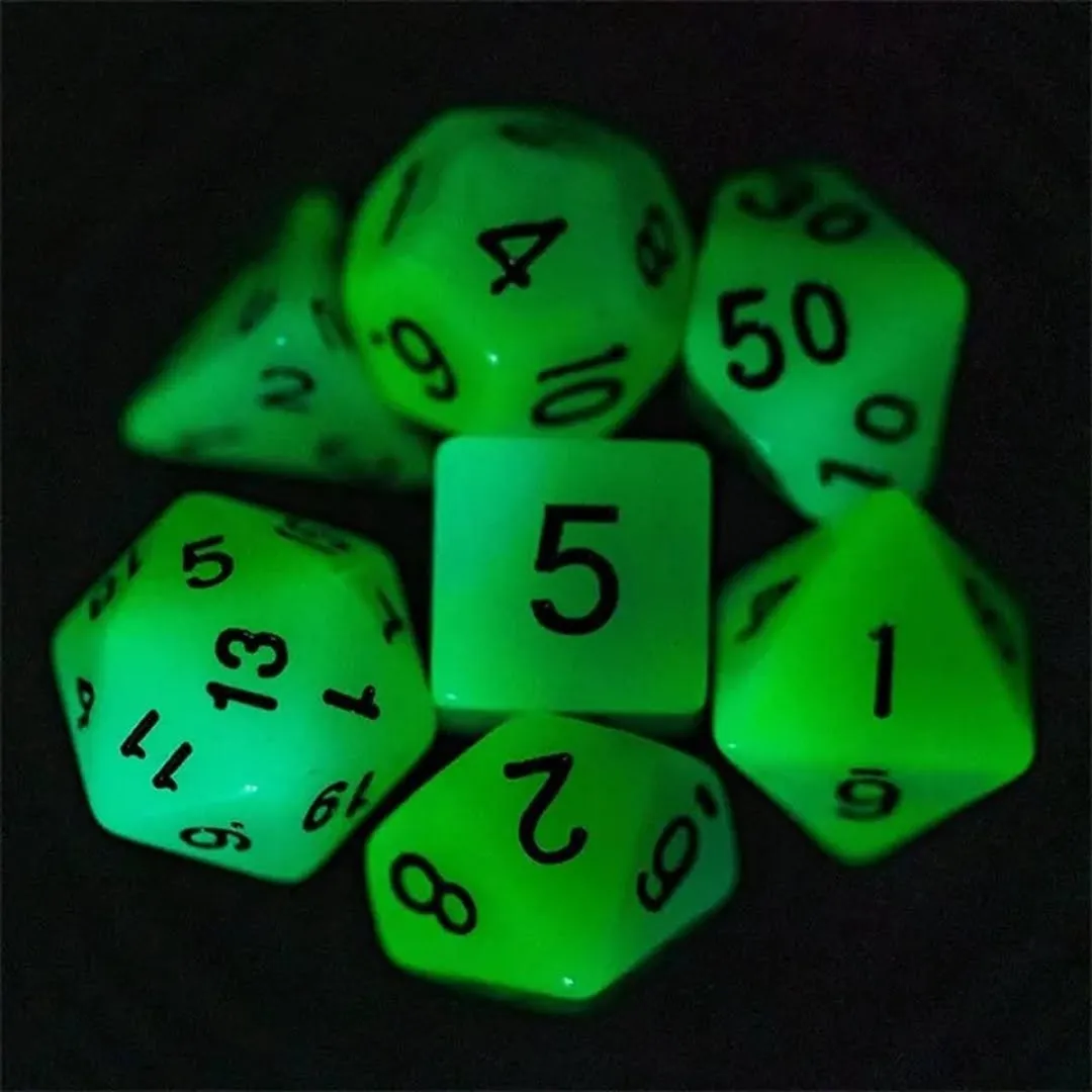 Lapi Toys D&D Polydice Neon Groen - 7 Stuks