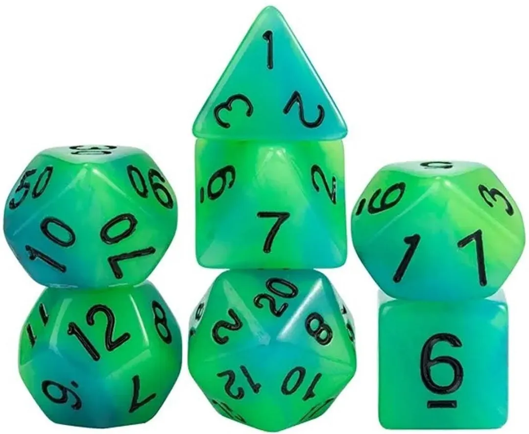 Lapi Toys D&D Polydice Neon Groen - 7 Stuks