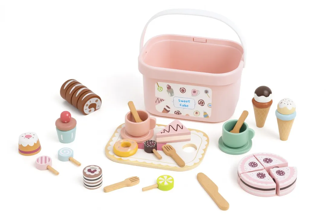 Tooky Toy Houten Theeservies Set - 34-delig Roze