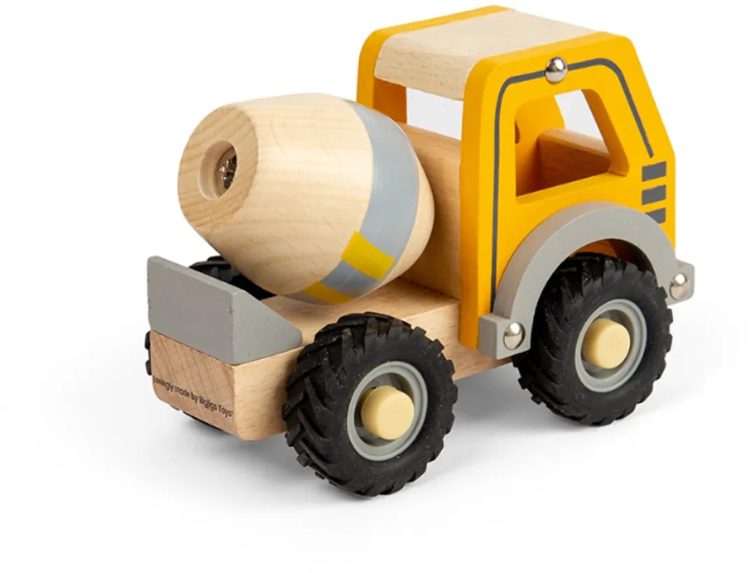 BIGJIGS Auto Betonwagen 36029 - Geel