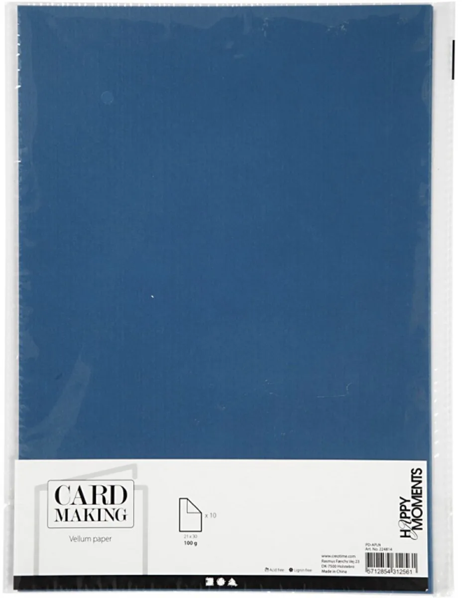 Creativ Company Vellum Papier A4 Blauw - 10 Vel