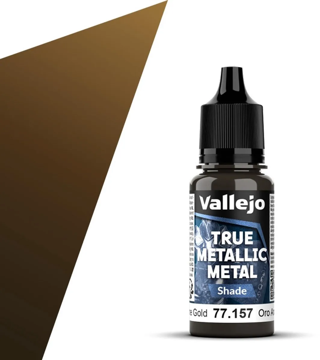 Vallejo Hobbyverf Acryl True Metallic Metal Shade Arkanisch Goud 18ml