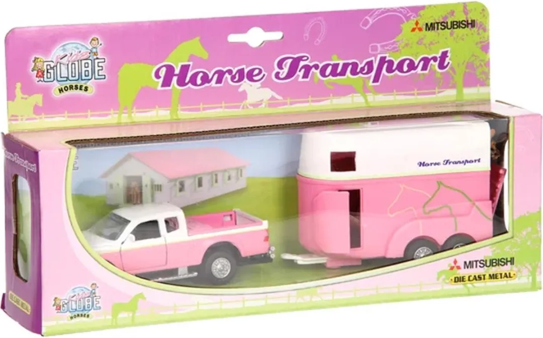 Kids Globe Die-cast Auto met Paardentrailer 520124 - Roze - afbeelding 6 van 6
