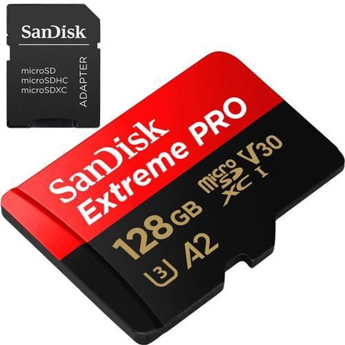 SanDisk Extreme Pro Micro SDXC 128GB SDSQXCY-128G-GN6MA - met adapter