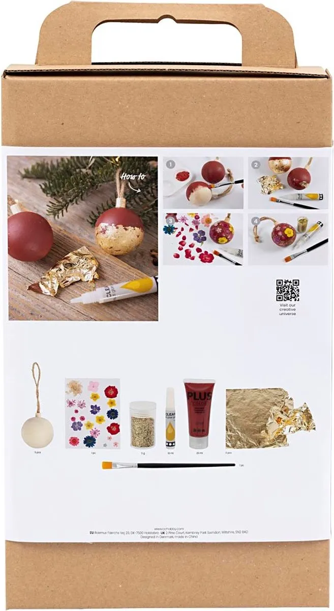 Creativ Company Kerstornamenten Decoupage - 5 Stuks Multicolor