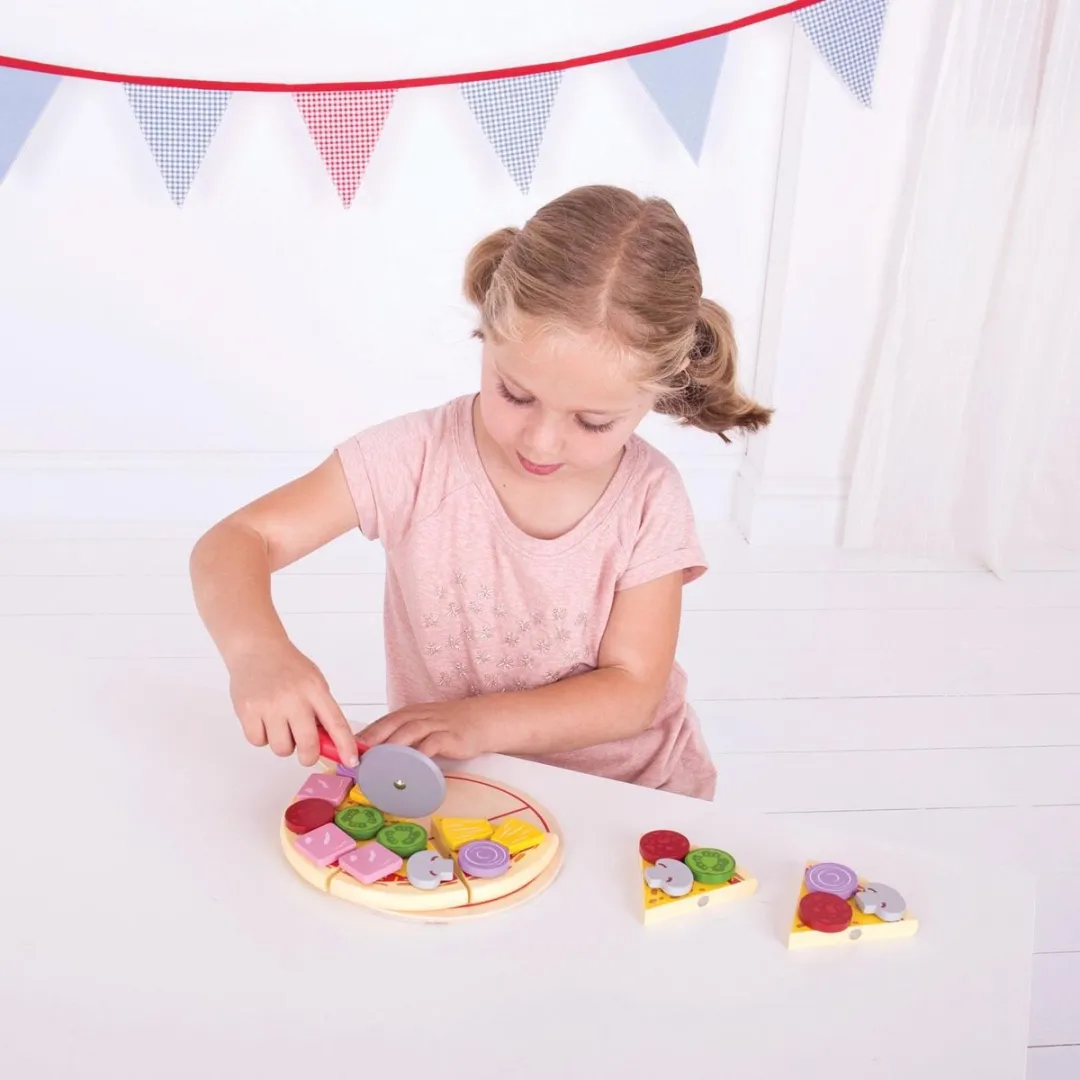 BIGJIGS Pizza Snijden Speelgoed - Meerdere kleuren