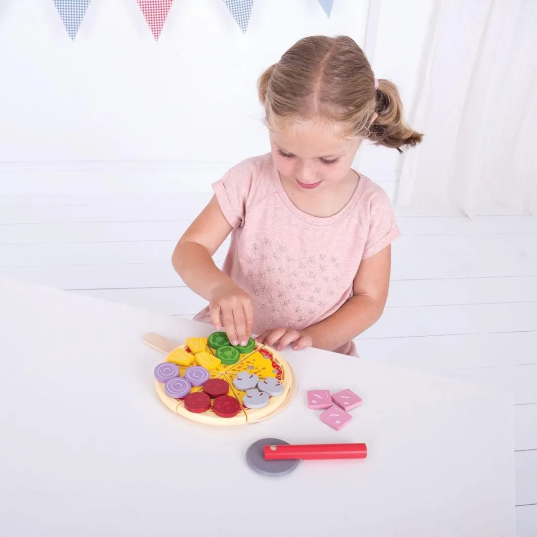 BIGJIGS Pizza Snijden Speelgoed - Meerdere kleuren