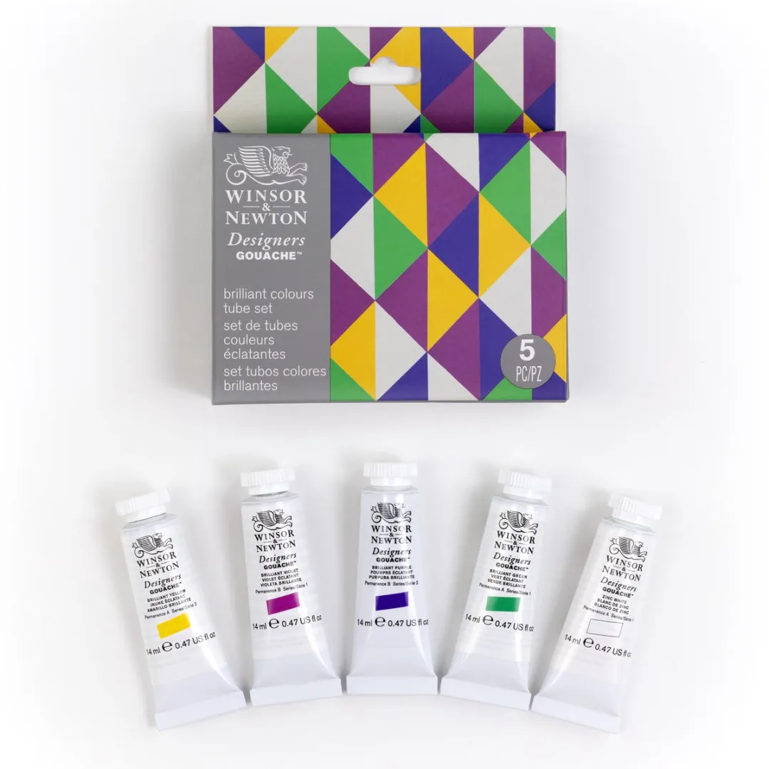Winsor & Newton Designers Gouache Brilliant Set - 5 Kleuren 70ml