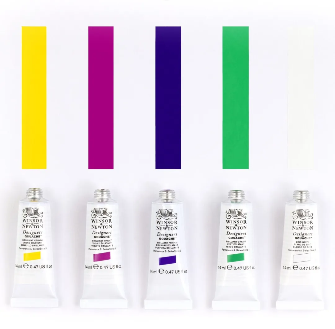 Winsor & Newton Designers Gouache Brilliant Set - 5 Kleuren 70ml