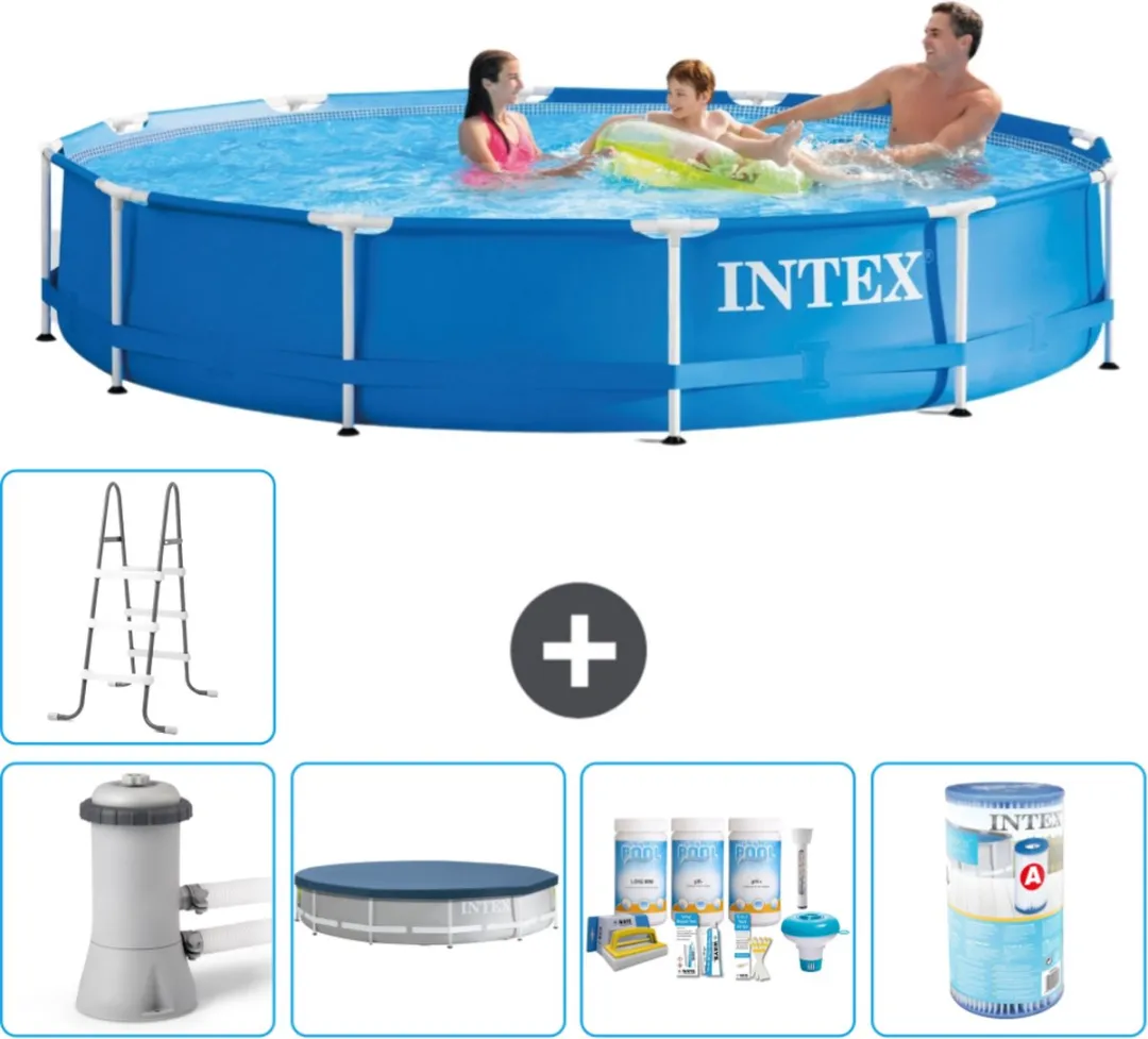 Intex 28212GN-Blauw Rond Frame Zwembad 366x76cm