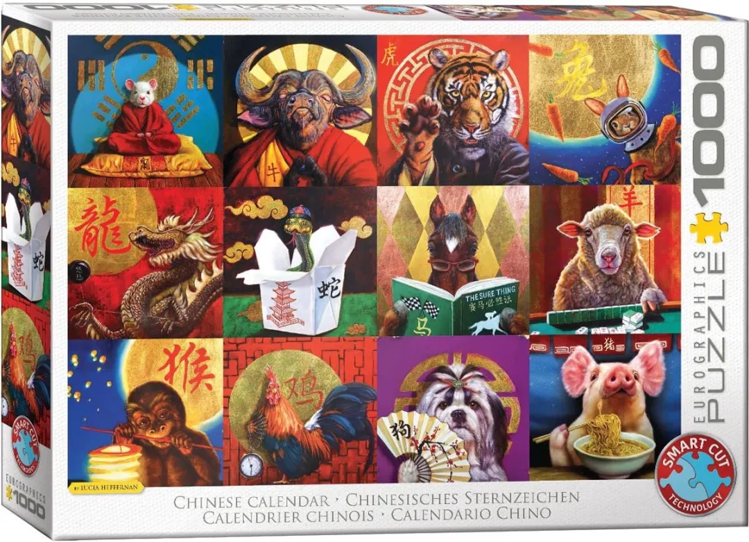 Eurographics - Chinese Kalender [Chinese Calendar] - Lucia Heffernan - 1000 stukjes 68×48cm (b×h) - Legpuzzel