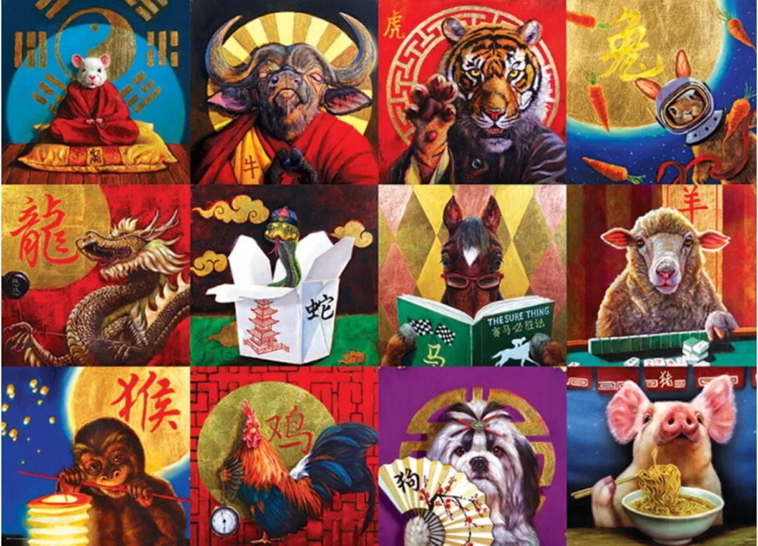 Eurographics - Chinese Kalender [Chinese Calendar] - Lucia Heffernan - 1000 stukjes 68×48cm (b×h) - Legpuzzel