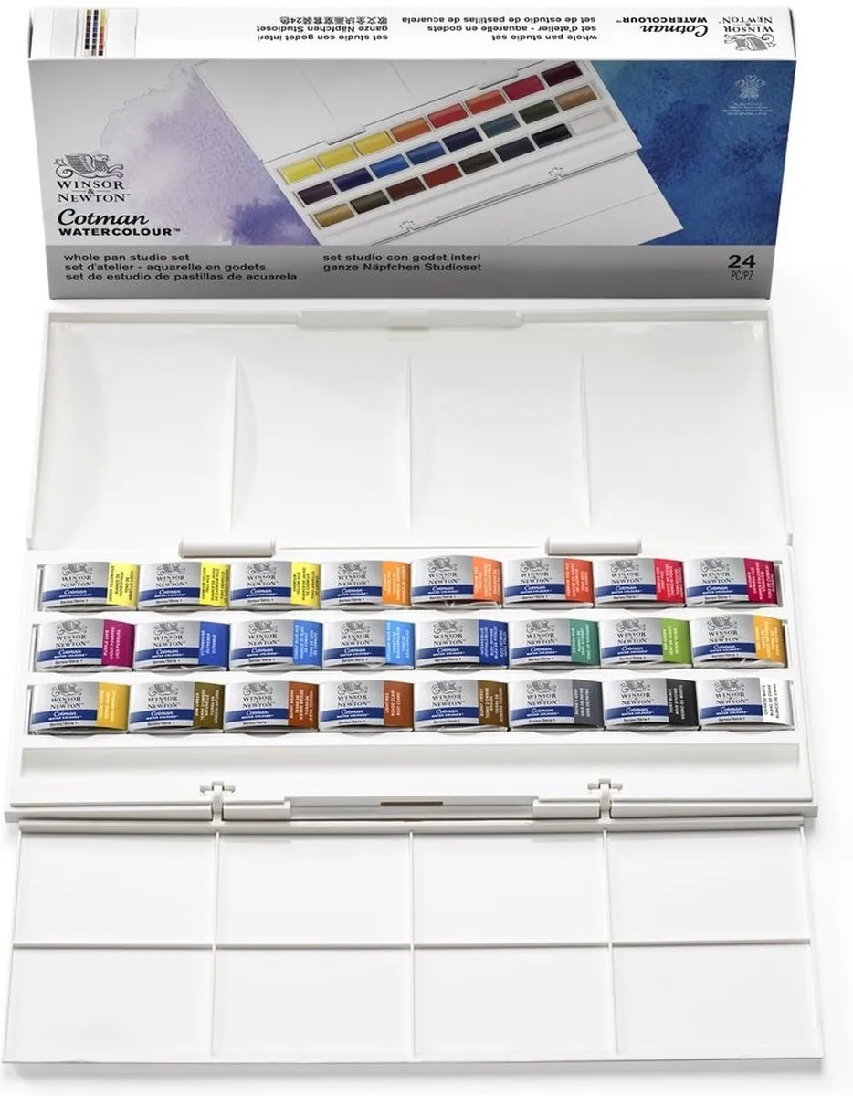 Winsor & Newton Cotman Aquarelverf Studio Set 24 Kleuren