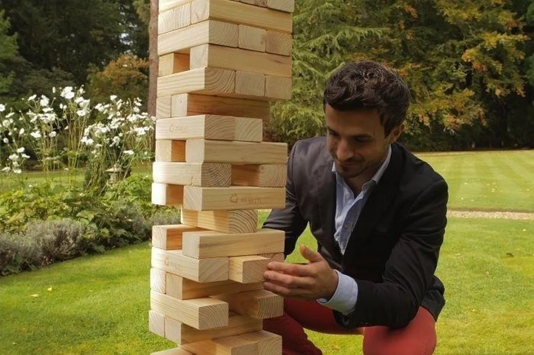 Ubergames Stapeltoren - 56 Stuks Hout - tot 150 cm