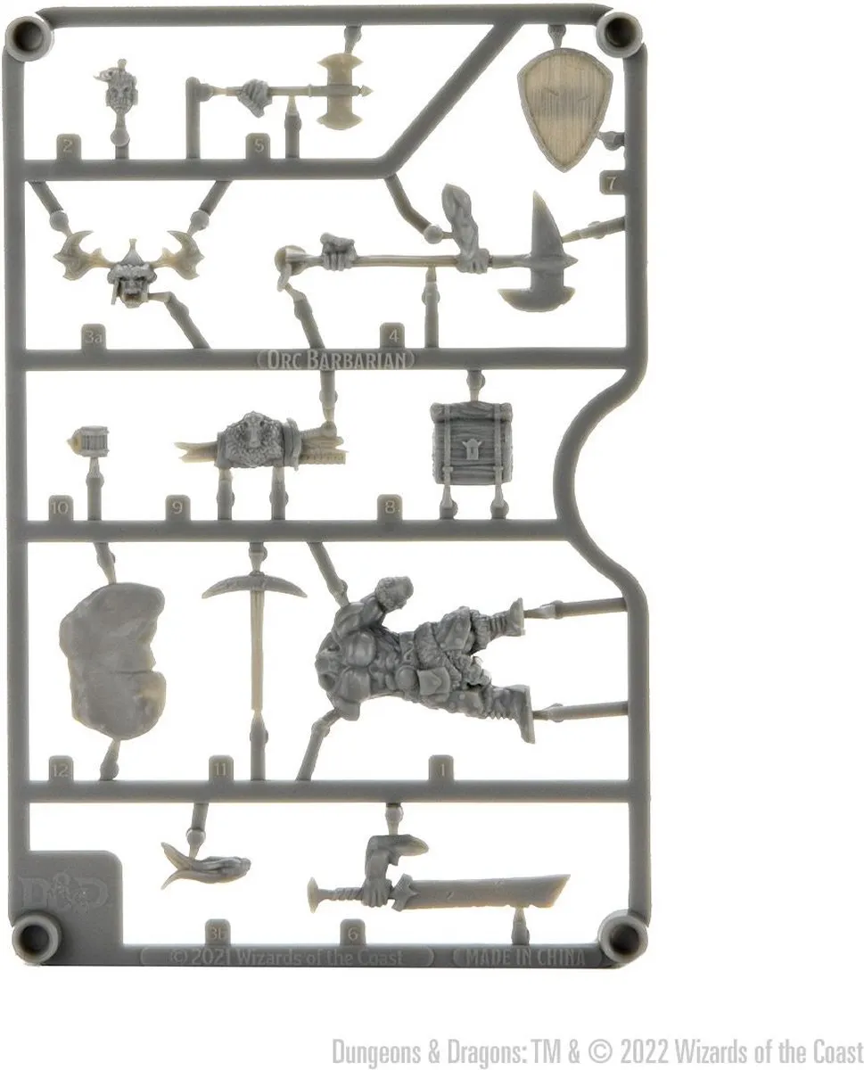 Wizkids D&D Frameworks Orc Barbarian - Grijs